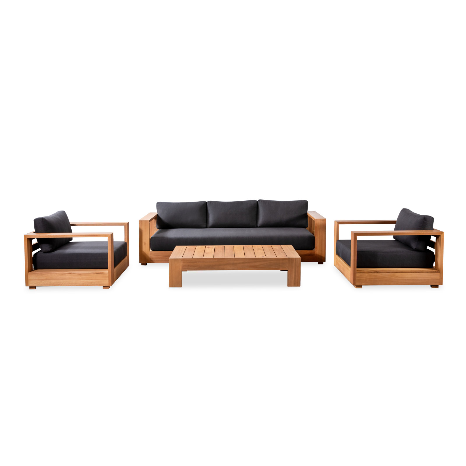 Leon 4-Piece Eucalyptus Outdoor Lounge Set