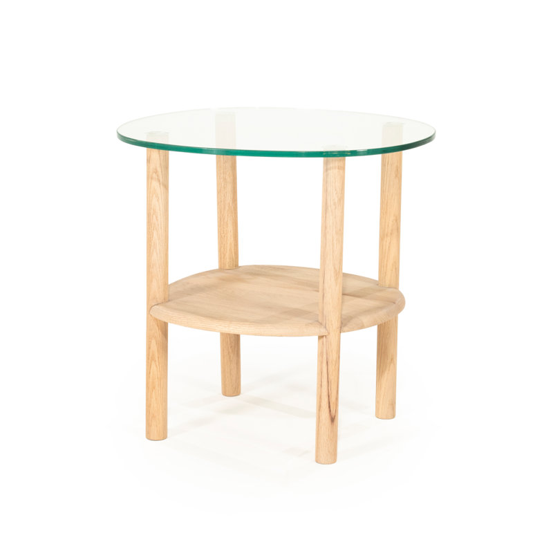 Cleo Glass End Table, Natural