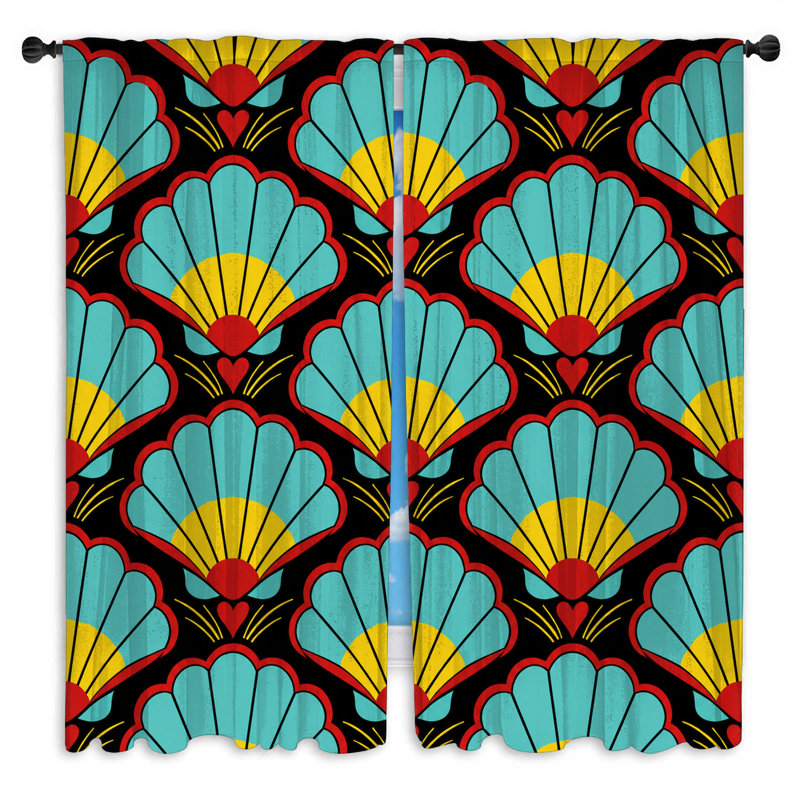 Rideaux de fenêtre Art Deco, 80in x 61in - 2 panels, Obscurcissement de chambre
