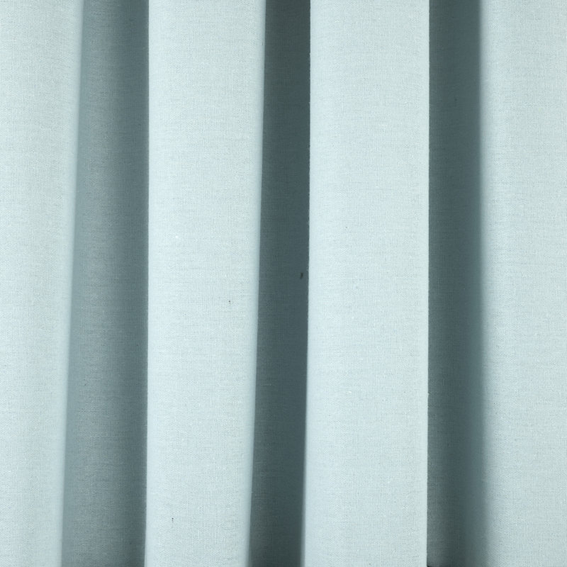 Rideau simple occultant et isolant en lin avec mélange de coton et passe-tringle, Bleu