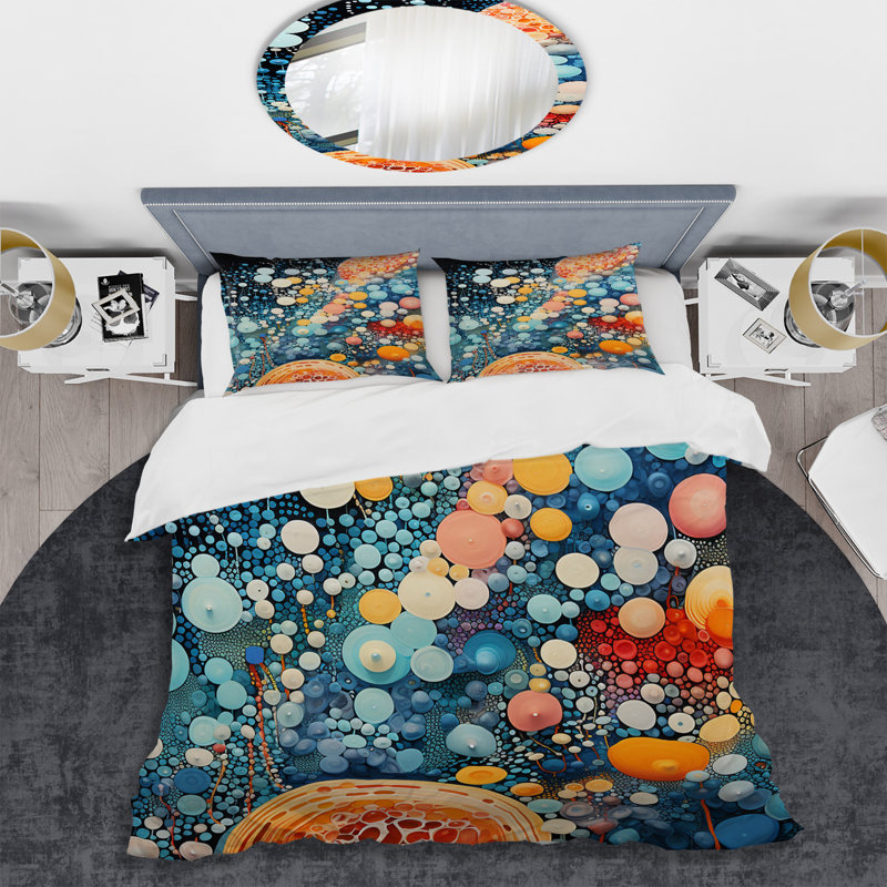 Ensemble de housse de couette Colorful Ink Microscopic Fantasia 4 - Abstract Shapes