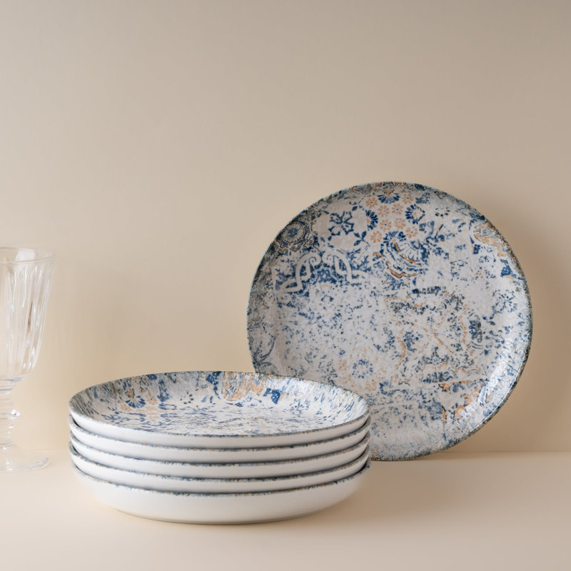 Assiette plate en porcelaine titane, 9x9x1.1"