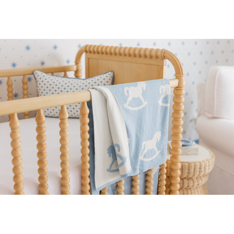 Couverture de chambre de bébé à bascule bleue