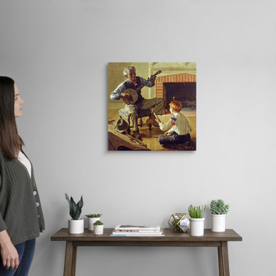 Norman Rockwell, le joueur de banjo, art mural sur toile