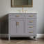 Meuble-lavabo moderne 36 po avec lavabo en céramique, portes à fermeture douce, 4 tiroirs pour le rangement