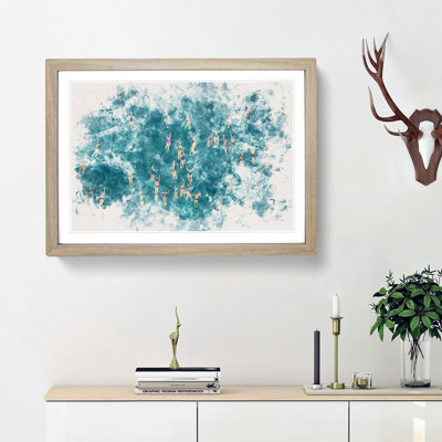 Swimmers Swimming - Framed Print