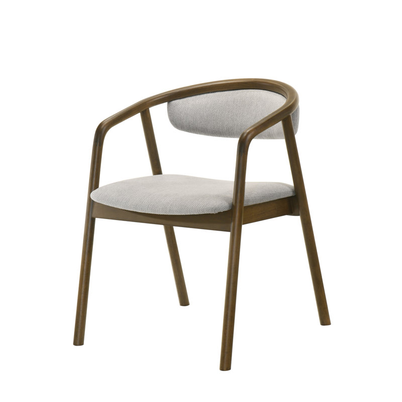 Chaise d'appoint en chenille et noyer Delina