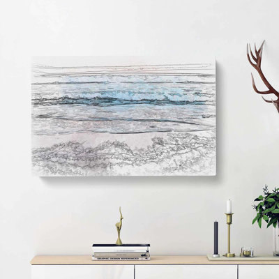 Waves Upon Hermosa Beach In Abstract - Wrapped Canvas Print