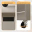 Kitchen Island with Power Outlet & LED Lights - Bakers Rack with Storage-1132306151