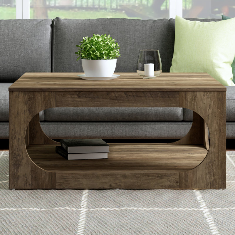 Inniss Square Coffee Table, Knotty Oak
