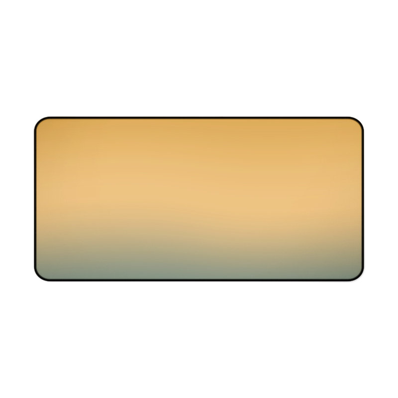 Polyester Desk Pad, 23.6x13.8, Gold/Blue-Grey