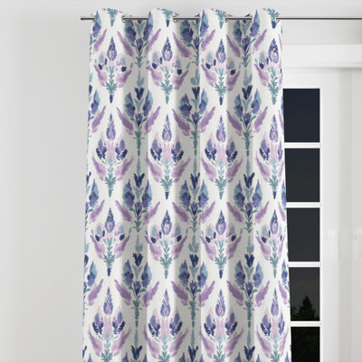 Rideaux de fenêtre French Country - Rideau à œillets ikat mauve - 1 panneau