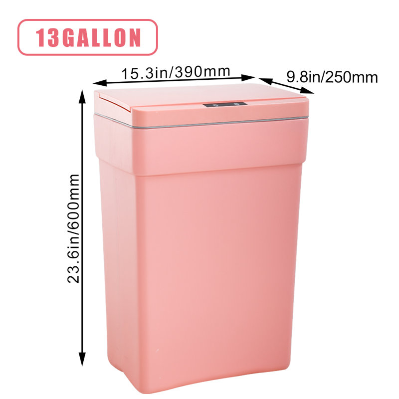 Poubelle en plastique 13 gallons, Rose