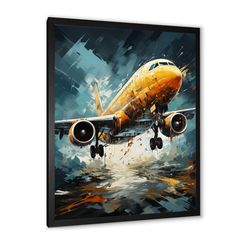 Orange Aerodynamics Plane - Plane Canvas Prints, Cadre photo noir, H 20 po x l 12 po x P 1 po