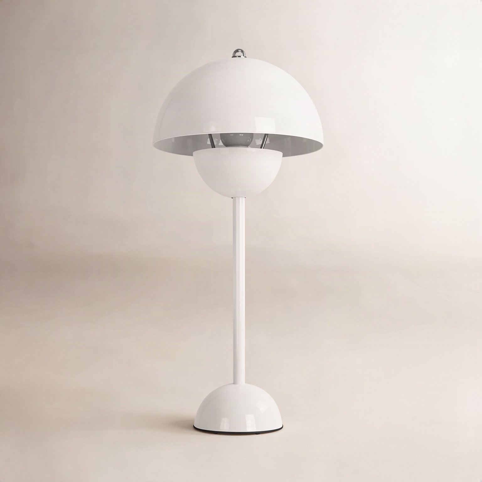 Brunilde Adjustable Metal Table Lamp, White, White