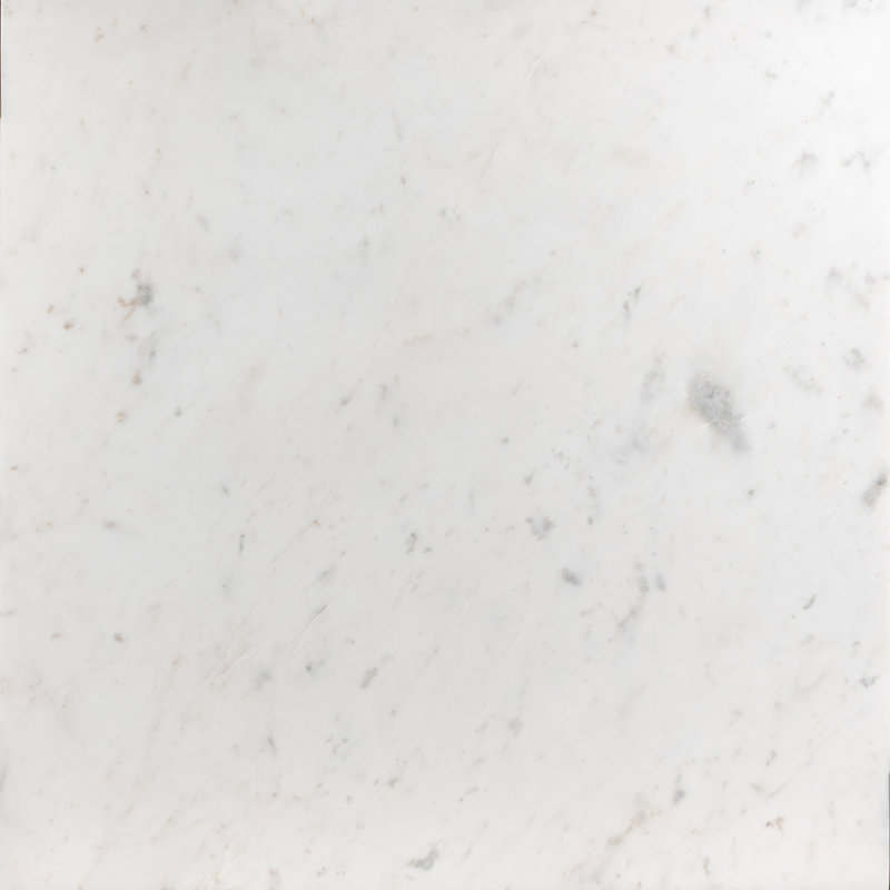Table basse en marbre véritable Block pour salon - Blanc 96,5 cm