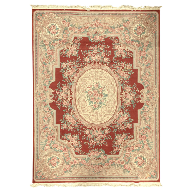 Tapis rectangulaire en laine noué à la main