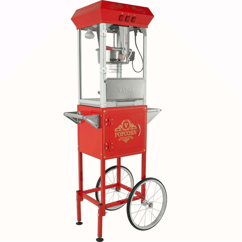 Machine à maïs soufflé Popcorn Popper 8 oz avec chariot 850W 48 tasses
