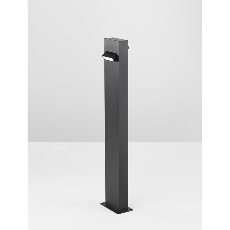 Black Integrated LED Metal Bollard Light, 80cm H x 12cm W x 9.4cm D