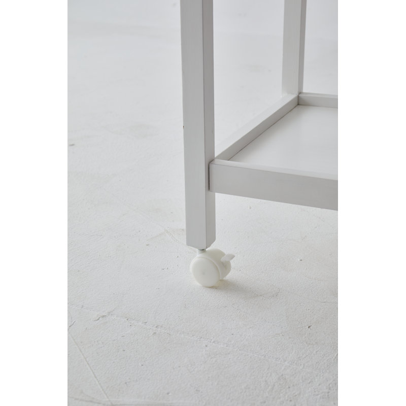 Chariot de cuisine en bois blanc Red Barrel Studio®, Blanc
