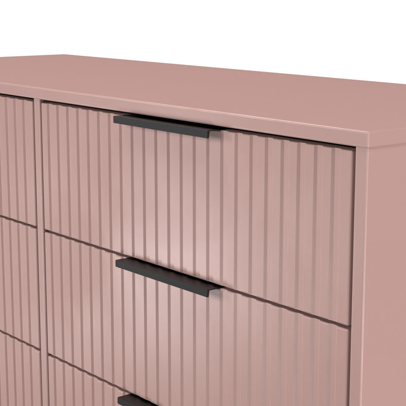 Bernat 115cm W 6 - Drawer Chest of Drawers, Pink