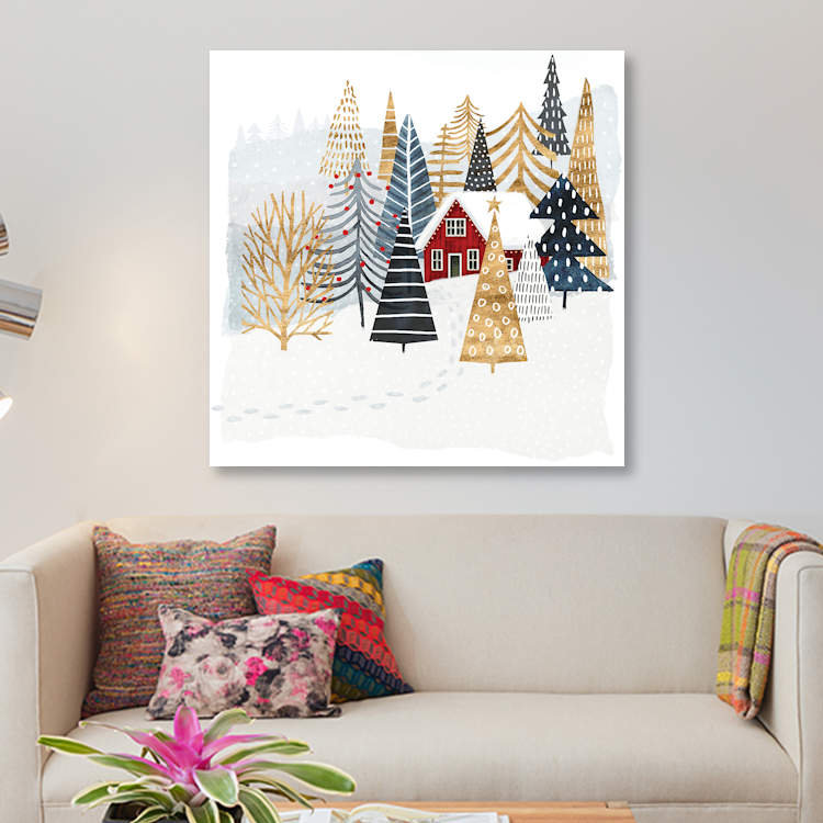 Christmas Chalet I by Victoria Borges - Wrapped Canvas Print, 45.72 cm H x 45.72 cm W x 1.91 cm D