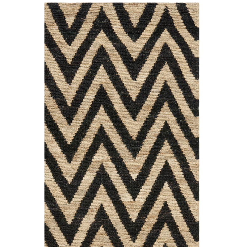 Louisos Hand Knotted Jute Chevron Rug, Rectangle 5' x 8'