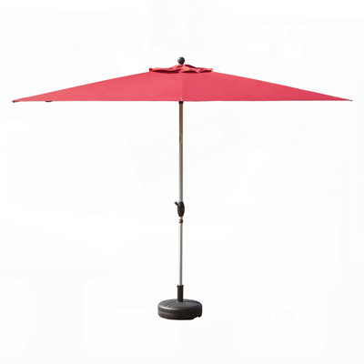 Parasol de patio rectangulaire avec fonction de levage et d'inclinaison à manivelle (base non incluse)