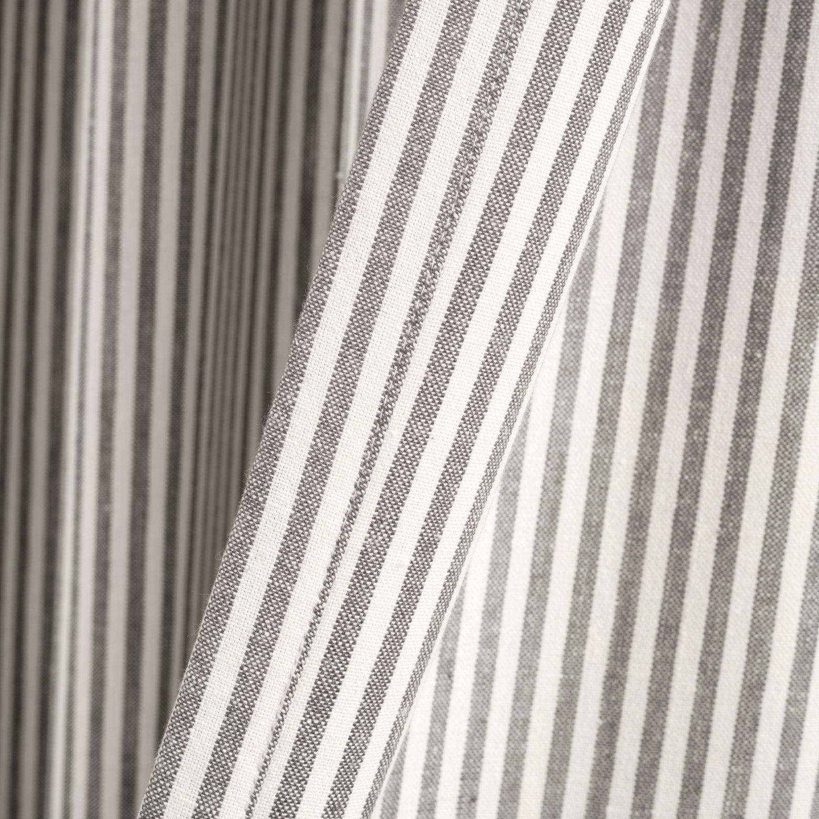 Bruno Cotton Semi-Sheer Curtain Panel Set, Gray, 40" W x 84" L