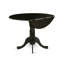 Ensemble de table de salle à manger 5 pièces comprenant une table de cuisine ronde avec Dropleaf et 4 chaises de salle à manger Parson en tissu bleu, 42 x 42 po, noir-1307738559-1307738557-1307738548