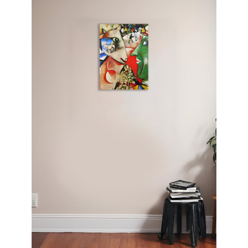 « I and the Village » par Marc Chagall - impression d'art graphique sur toile tendue, H 24 po x l 18 po x P 1,5 po