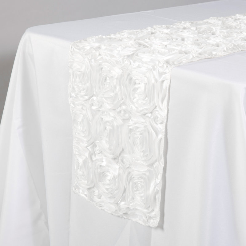 Satin Table Runner, White