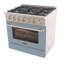 KUCHT Professional 36 po 5,2 pieds cubes Cuisinière au gaz naturel avec brûleurs scellés et four à convection en acier inoxydable avec porte de four bleu clair-50147971-94094655