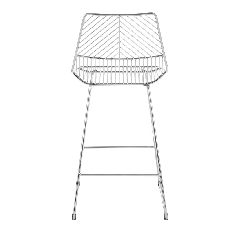 Aileen Steel Outdoor 65.5cm Counter Stool, Silver
