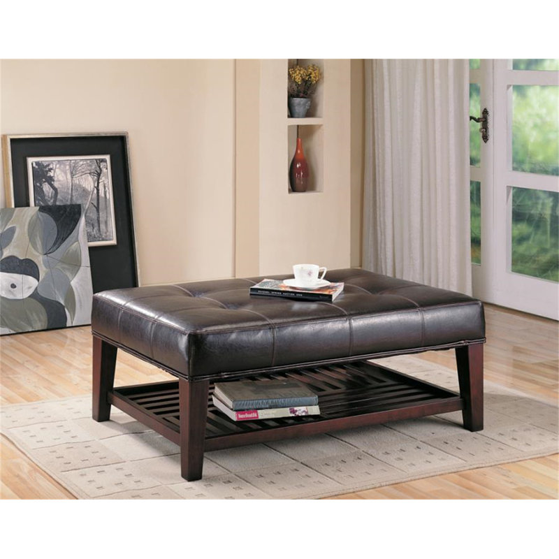 Acad Faux Leather Ottoman