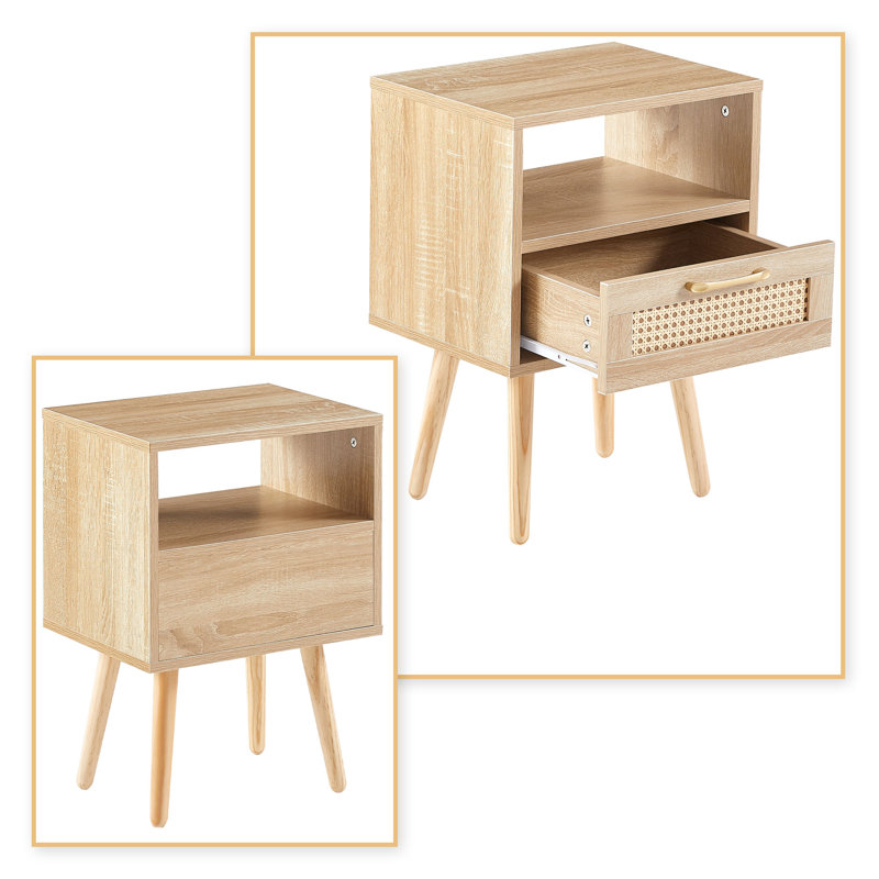Table de chevet Cathrine, Brun