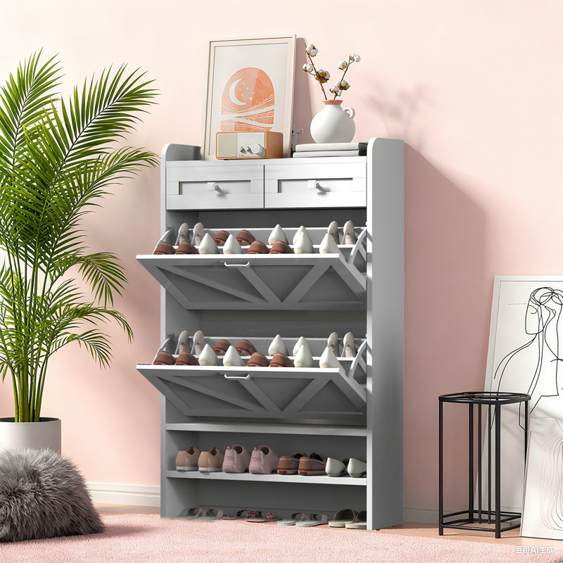 Range-chaussures blanc multifonctionnel