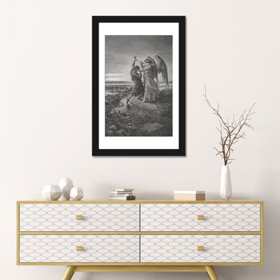 «Jacob Wrestling with the Angel, Genesis 32: 24-32» (Illustration de Dore par Gustave Dore - reproduction d'art