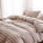 DONEUS 100% Washed Cotton Striped Duvet Cover Set Natural Linen Like Textured Bedding Set 3 Pieces with Zipper Closure-121384189-121384191
