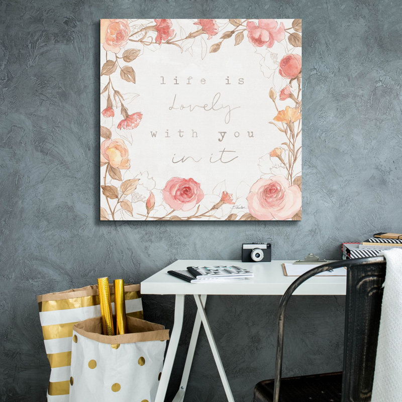 «Romantic Blooms 3» par Silvia Vassileva, art mural sur toile, H 26 po x l 26 po