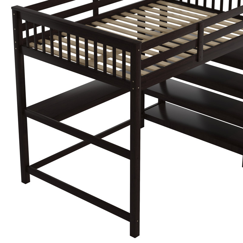 Gerlean Kids Loft Bed, Espresso, Full