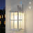 Zanyla 18''H White Iron ETL Clear Hammered Glass Outdoor Wall Lantern with Dusk to Dawn-804393045