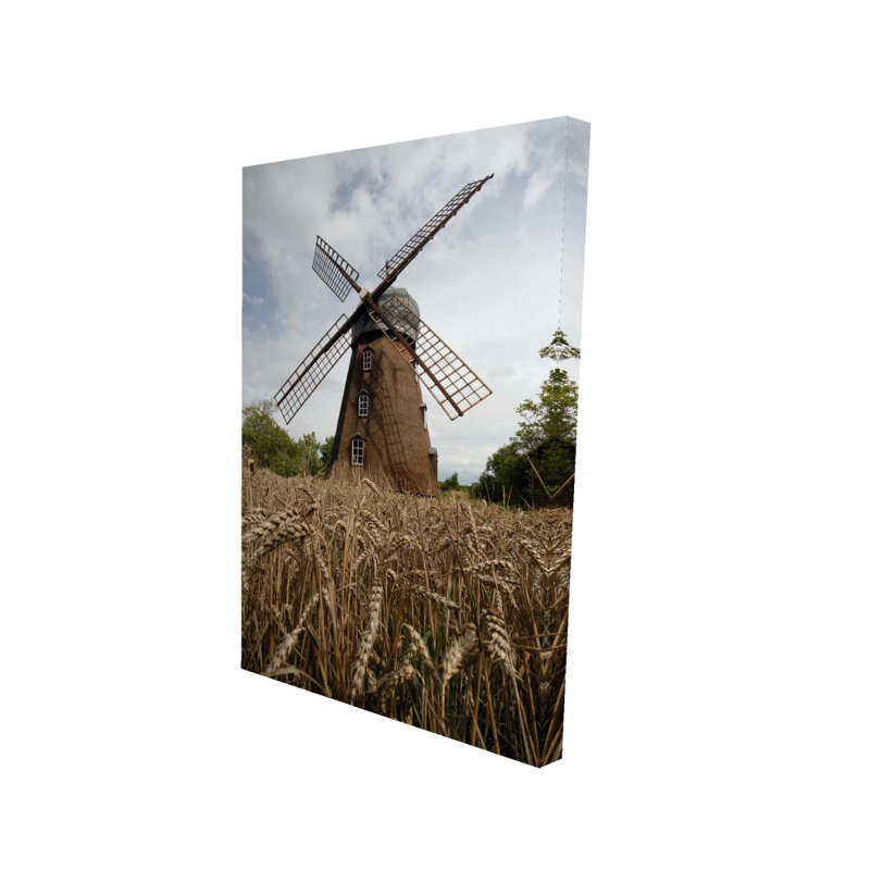 Windmill Trees Landscapes Bedroom Canvas | Home Decor Art, 24" H x 36" W