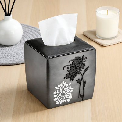 Modern Square Tissue Box Cover - Minimalist Resin Holder For Bathroom, Bedroom, Office & Living Room Decor - Durable And Stylish Home Accessory