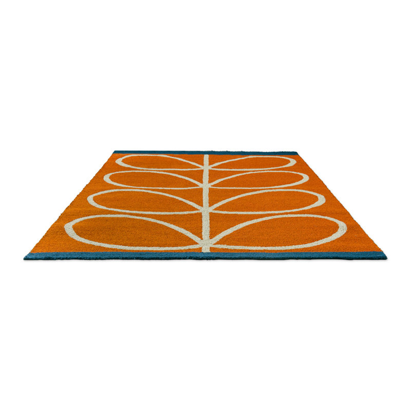 Linear Stem Hand Tufted Floral Area Rug, Rectangle 6'6" x 9'2"