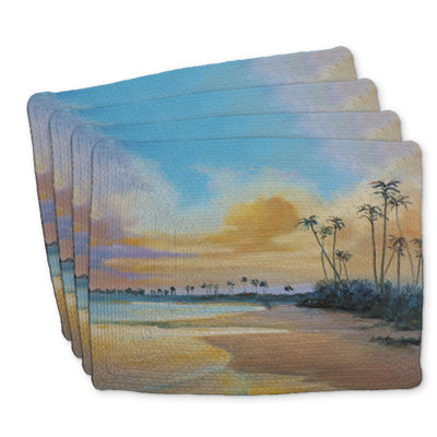 Sunset by the Sea Braided Polyester Placemats | Set of 4