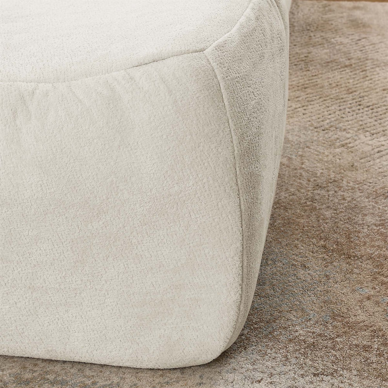 Fauteuil à billes avec canapé, fauteuil à billes avec coussin de taille et repose-pieds pour la chambre à coucher, Beige