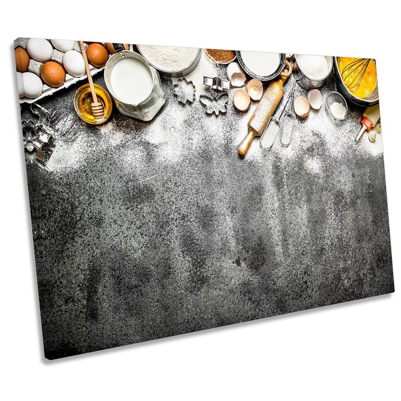 Baking Flour Egg Kitchen - Wrapped Canvas Print, 61cm H x 91.4cm W x 4cm D