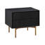 Ensemble de chambre à coucher avec lit pour très grand lit ou très grand lit 3 pièces avec tête de lit en chêne brossé noir Donzel-1112484894