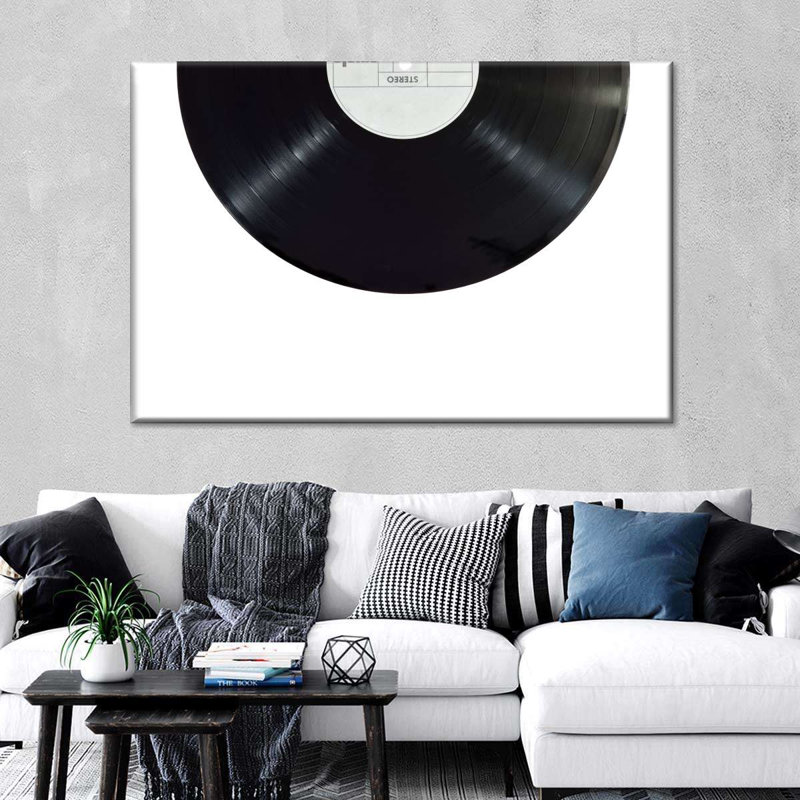 Impression sur toile sur disque vinyle, L 26 po x H 39 po